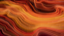 Orange, Yellow And Red Colored Streaks Form Abstract Neon Background. 3D Render.