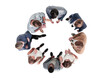 © ASDF - top view. the business team is brainstorming