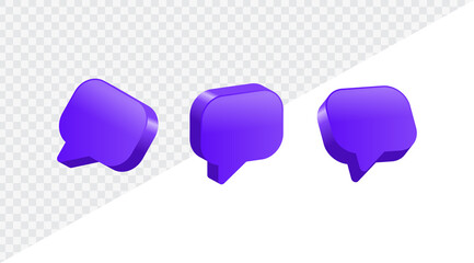 Fototapete - comment icon speech bubble sign, chat message icon, social media notification icons, post reactions for social network. social media comments symbol shape, 3d rendering, 3d illustration