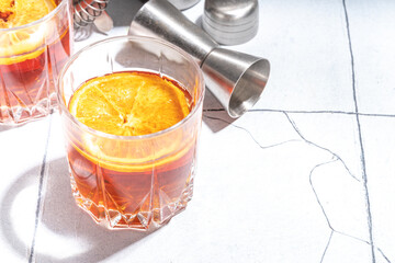 Wall Mural - Hard alcohol cocktail with orange