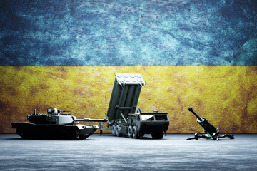 Wall Mural - Heavy military weapon for Ukraine artillery, tanks, air defense