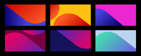 Poster - Set of sbstract gradient in vibrant colors. Modern soft background in trendy and vivid style for cover design overlay.