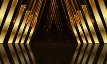 Award Ceremony Background With Golden Shapes And Light Rays. Abstract Luxury Background. Vector Illustration.