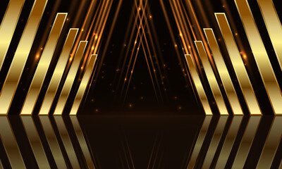 award ceremony background with golden shapes and light rays. abstract luxury background. vector illu