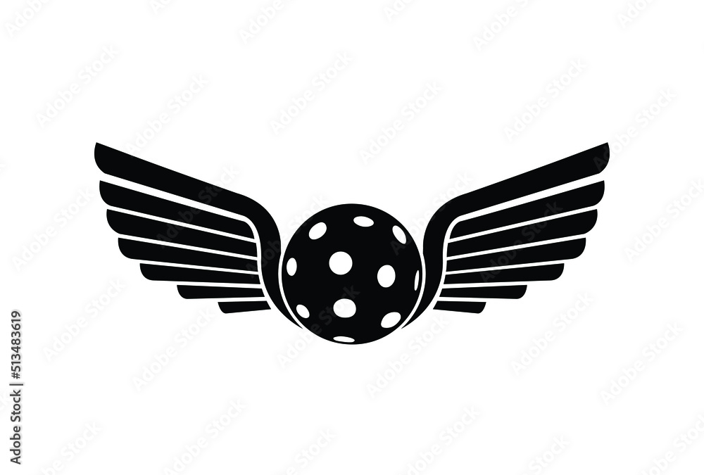 pickleball logo vector and sports logo with wings