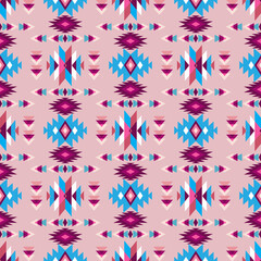 Wall Mural - Colorful tribal  boho mexican geometrical  print. Abstract seamless  aztec, mayan, navajo, latino pattern  Ethnic hipster background  indian, american, asian texture. Vector illustration