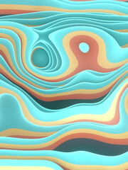 Leinwandbilder - Modern smooth waves abstract background. 3d rendering colorful digital illustration . Liquid flow effect