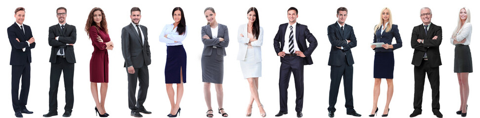 Wall Mural - group of successful business people isolated on white