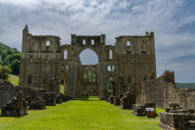 View Of The Historic English Heritage Site And Rievaulx Abbey In North Yorkshire