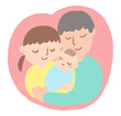 © fuku - 赤ちゃんとお母さんとお父さんの家族イラスト