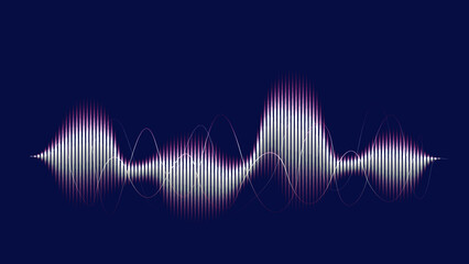 Wall Mural - Modern abstract soundwave lines with dark blue background