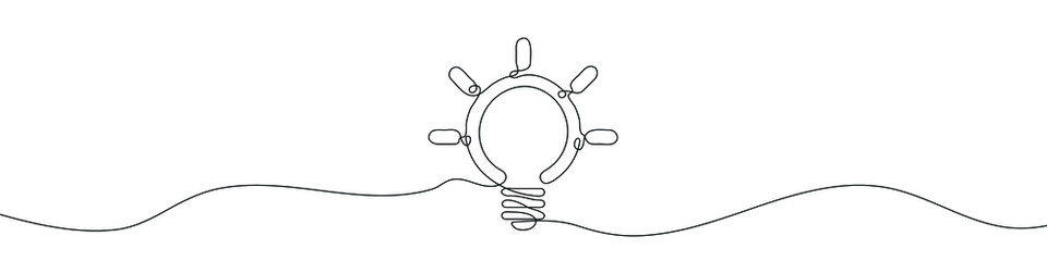 Wall Mural - linear background of light bulb. one continuous line drawing of a light bulb sign. vector illustrati