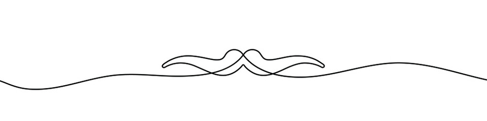 Wall Mural - linear background of mustache. one continuous line drawing of a mustache. vector illustration. musta