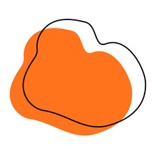 Orange Irregular Shape Vector Illustration Isolated On White Background.