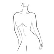 Abstract woman one line drawing on white isolated background. Vector illustration 