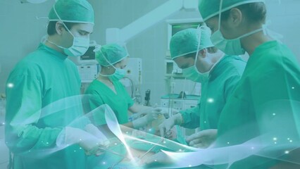 Canvas Print - Animation of wave over surgeon in operating theatre