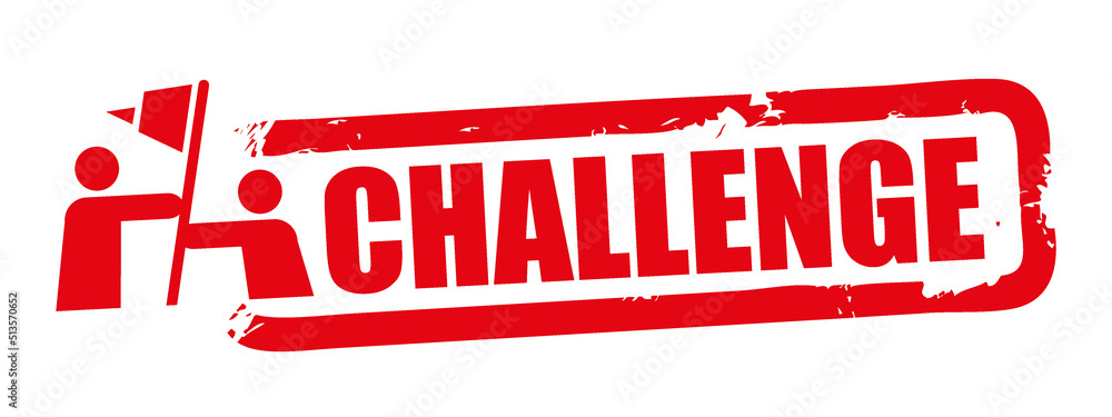 Challenge - red vector rubber stamp - label on white background Stock ...