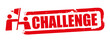 Challenge - red vector rubber stamp - label on white background