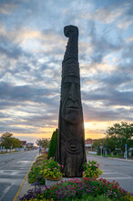 Sunrise Over The Totem Pole At Bethany Beach.