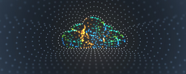 Cloud technology. Integrated digital web concept background