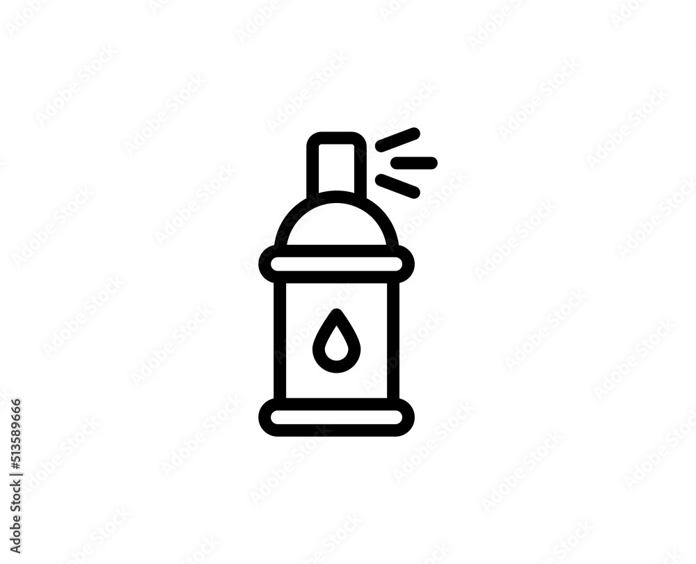 Line spray paint icon isolated on white background. Outline symbol for ...