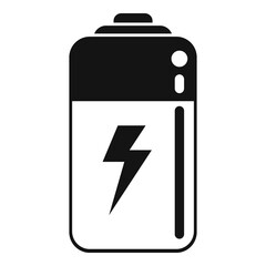 Sticker - Energetic battery icon simple vector. Eco plant