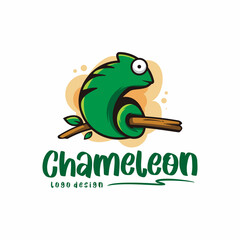 Wall Mural - green chameleon mascot logo design