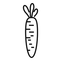 Sticker - Eco carrot icon outline vector. Organic farming