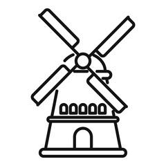 Sticker - Farm mill icon outline vector. Eco agriculture