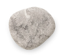 Grey And White Pebble Stone Isolated On White