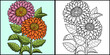 Gerbera Flower Coloring Page Colored Illustration