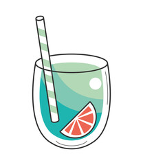 Sticker - cocktail with lemon icon