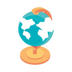 Sticker - isometric education globe map