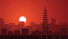 Hanoi Low Sun Skyline Scene