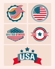 Sticker - icons USA badges