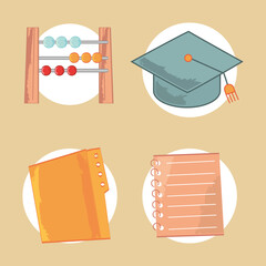 Sticker - school supplies cartoon