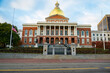 Exterior of Massachusetts State House Capitol in downtown Boston. USA