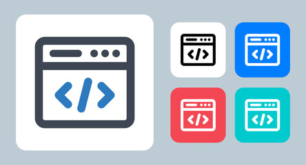Coding icon - vector illustration . Code, Coding, Programming, Web, Website, Development, Seo, line, outline, flat, icons .