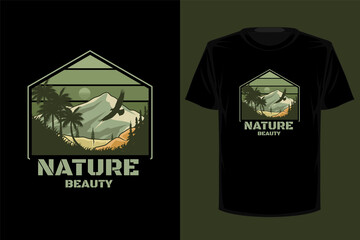 Sticker - Nature beauty retro vintage t shirt design