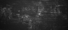 Scary Black Grunge Goth Design. Horror Black Background. Scary Dark Walls, Slightly Light Black Concrete Cement Texture For Background.