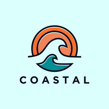 Modern Coastal Logo Illustration Design