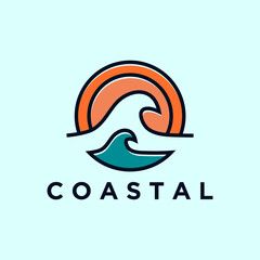 Canvas Print - Modern coastal logo illustration design