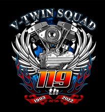 V Twin With Wings Vector Template 
