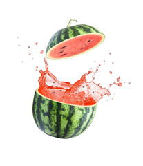 Wall Mural - Watermelon juice splash on white background