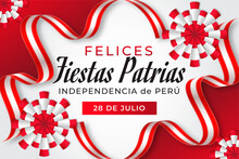 Peru Independence Day Background For National Celebration On July 28 Th. Fondo Del Día De La Independencia De Perú. Fiestas Patrias De Perú.  Vector Illustration.
