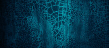Dark Blue Wall Halloween Background Concept. Scary Background. Horror Concrete Cement Texture For Background.