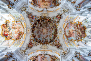 arts of the basilica of the benedictine abbey, ottobeuren, bavaria, germany