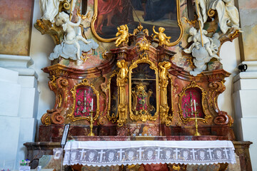 interior of basilica st. alexander and st. theodor in ottobeuren, germany