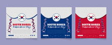 South Korea Independence Day Celebration Social Media Post Banner With 3d Flag-waving Design