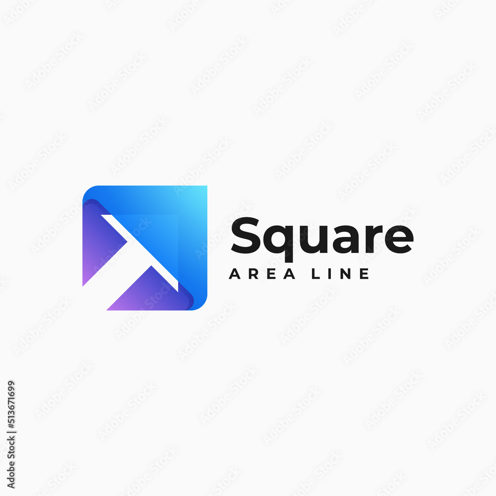 Vector Logo Illustration Square Gradient Colorful Style.